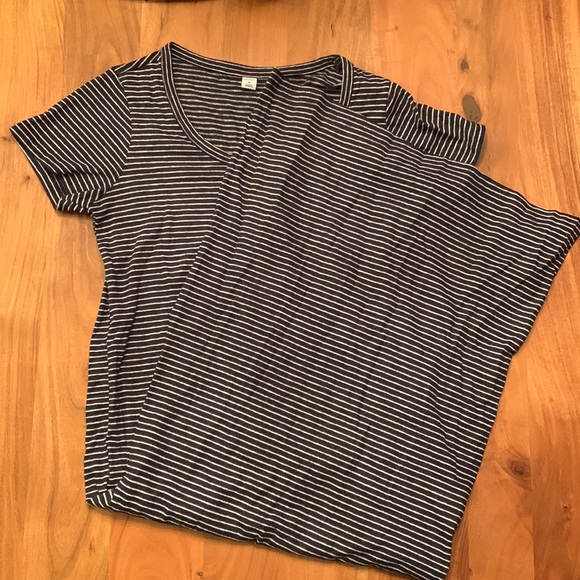 Medium Old Navy Long Dress - Navy and White Striped - Picture 3 of 4